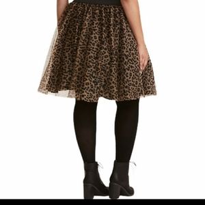 Torrid Leopard Print Mesh Tulle Mini Skirt